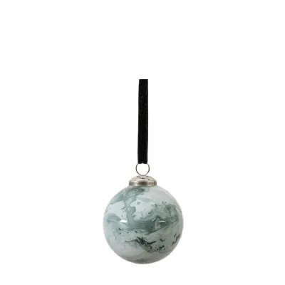 Marbled Bauble Grey (6pk) D100mm