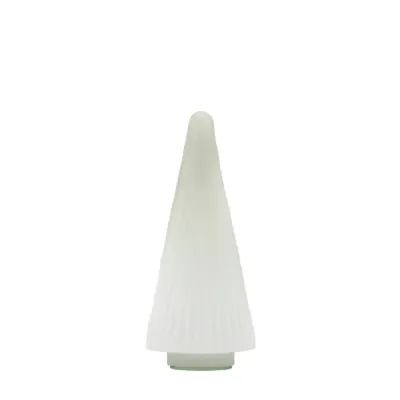 Ribbed Tree White Frost Glass 100x100x250mm
