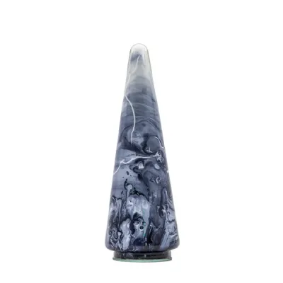 Marbled Tree Black Glass 100x100x275mm