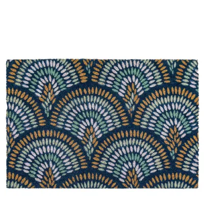 Ikat Navy Peacock Doormat 600x900mm