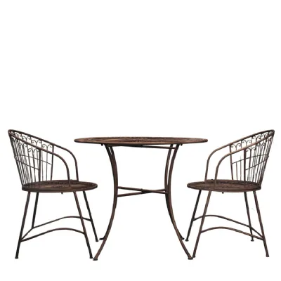 2 Seater With Table Outdoor Iron Set