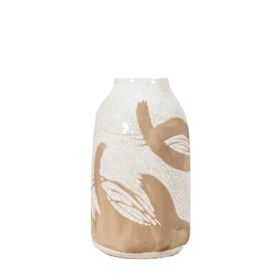 Goya Vase Small Reactive White Brown 145x145x255mm