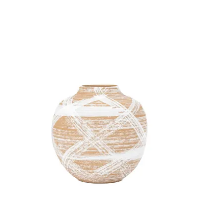 Tarka Vase Small Reactive BrownWhite 185x185x185mm