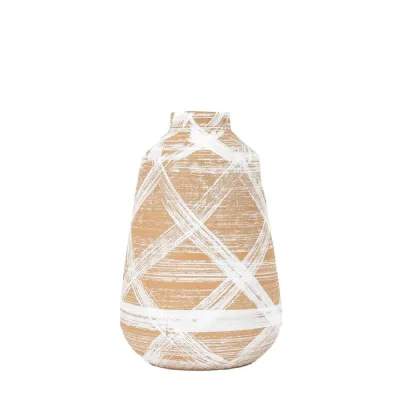 Tarka Vase Large Reactive BrownWhite 170x170x265mm