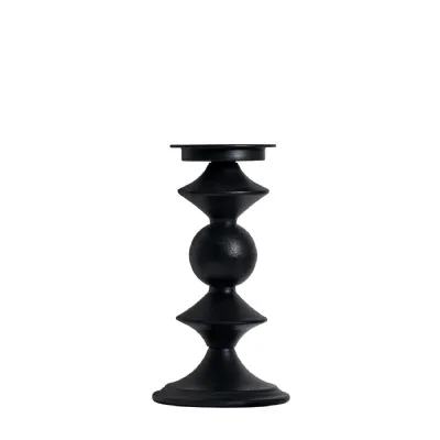 Sutton Pillar Holder Black Small 140x140x270mm