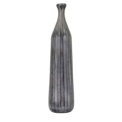 Antique Grey Aluminium Bottle Vase