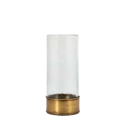 Antique Bronze Small Glass Vase
