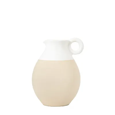 Tinos Pitcher Vase Small White Natural D180x230mm