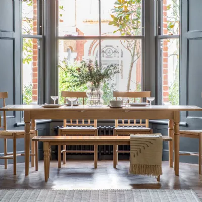 Oak Farmhouse Large Rectangular Extending Dining Table