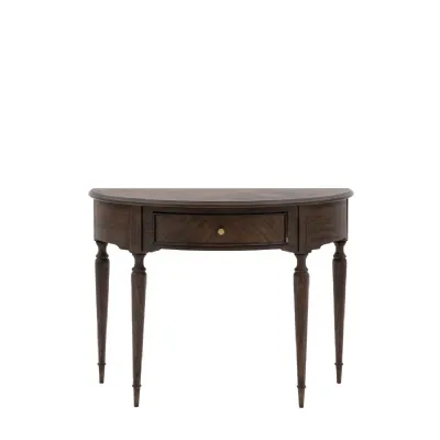 Dark Wood Half Moon Hall Table