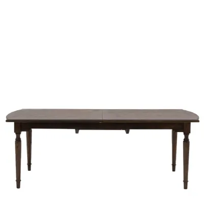 Dark Coffee Coloured Wood Extending Dining Table