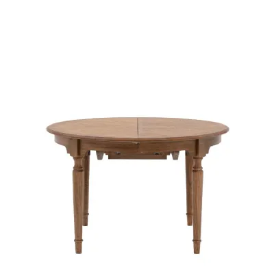 Rich Brown Wood Marquetry Extending Round Table