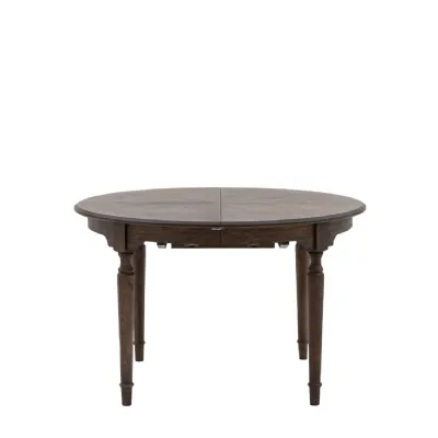 Extending Round Wood Table With Spindle legs