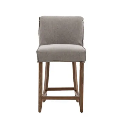 Tarnby Bar Stool Grey Linen (2pk)