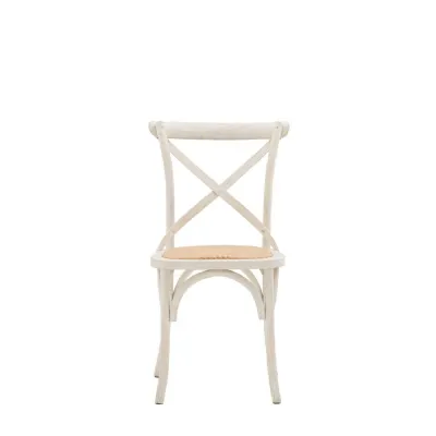 White Cross Backed Cafe Dining Chair (Pack Of 2)