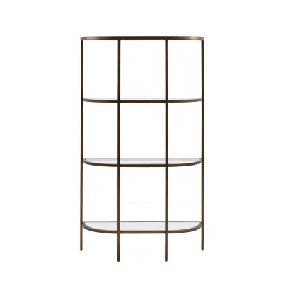 Glass And Bronzed Shelving Unit