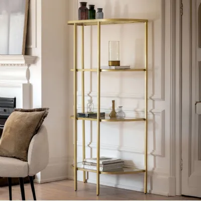 Champagne Gold Metal Open Display Shelving Unit