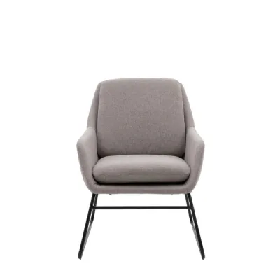 Grey Padded Metal Frame Chair