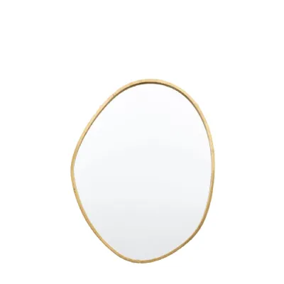 Large Gold Irregular Misshaped Frame Wall Mirror