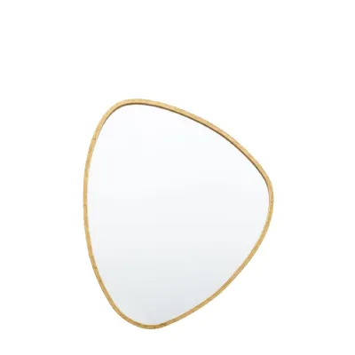 Small Gold Irregular Misshaped Frame Wall Mirror