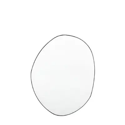 Large Black Metal Framed Abstract Wall Mirror