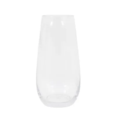 Glass Feather Etched Vase
