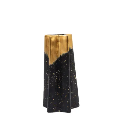 Shooting Star Vase Large Black Gold 135x135x295mm