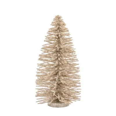 Glittered Brush Tree Small Champagne 170x170x350mm
