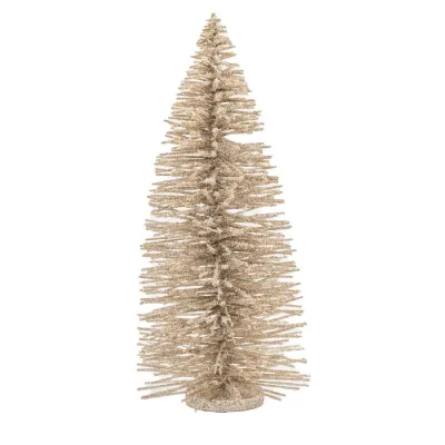 Glittered Brush Tree Large Champagne 200x200x480mm