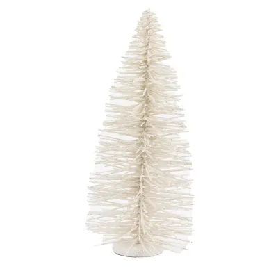 Glittered Brush Tree Large White 200x200x480mm