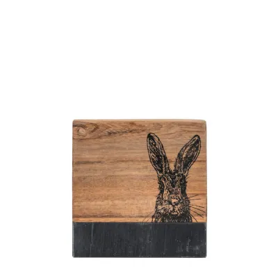 Hare Coasters Black Marble (Set of 4) 100x100x15mm