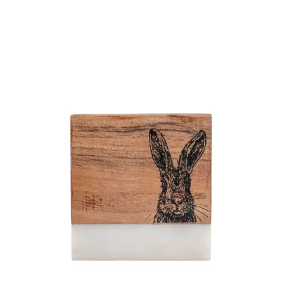 Hare Coasters White Marble (Set of 4) 100x100x15mm