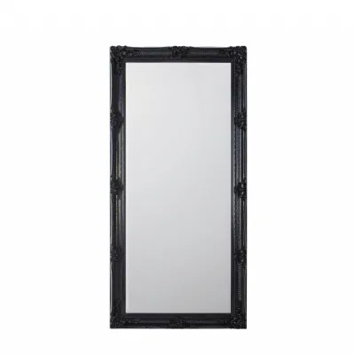 Large Baroque Style Antique Black Ornate Leaner Wall Mirror