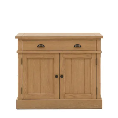 Natural Oak 2 Door Small Sideboard with 1 Large Drawer