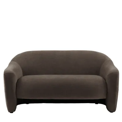 Verona Moody Grey Fabric 2 Seater Curved Back Sofa