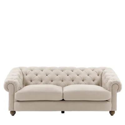 Willow Dusty Fabric 3 Seater Buttoned Back Chesterfield Sofa