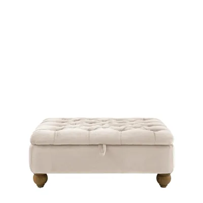 Willow Dusty Fabric Buttoned Top Footstool Lift Up Storage