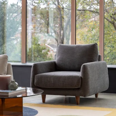 Willow Magnet Fabric Cushion Armchair Wooden Legs