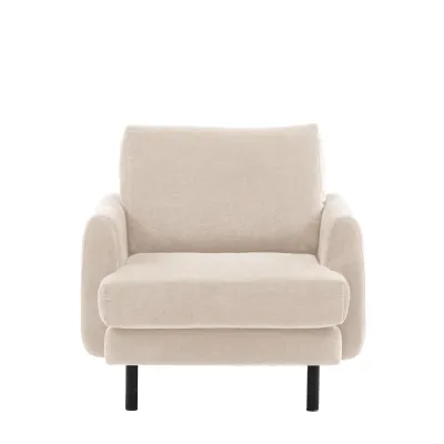 Verona Ghost Fabric Large Armchair with Slim Metal Legs