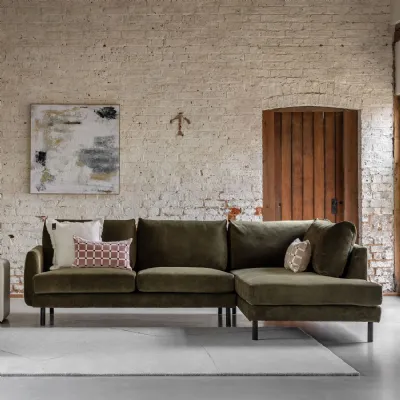 Verona Seaweed Fabric Right Hand Facing Chaise Sofa