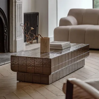 Brown Glass Fibre Reinforced Concrete Tile Coffee Table