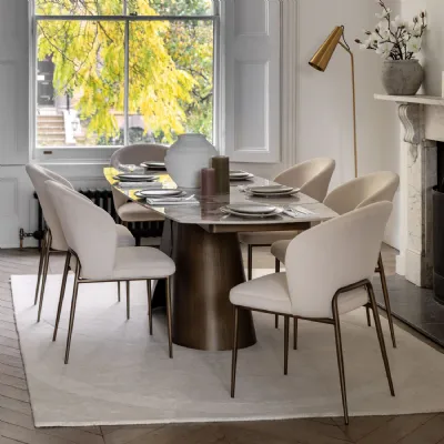 Pandora Marble Effect Extending Dining Table 160 to 240cm