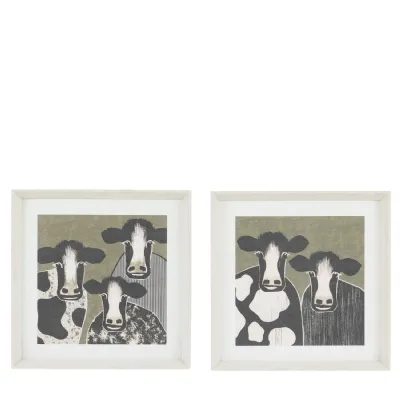 Glass Size mm 370 x 370mm Green Antics I Framed Art Set of 2