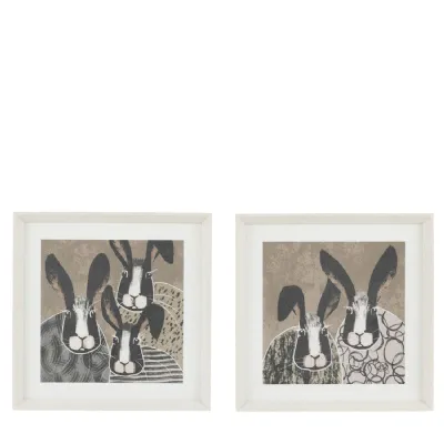Glass Size mm 370 x 370mm Brown Antics II Framed Art Set of 2