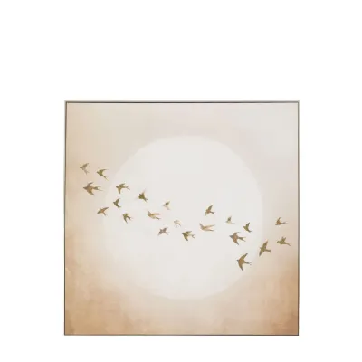 Golden Fight Framed Canvas