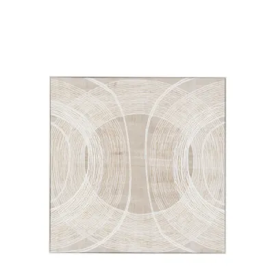 Hand Drawn Arcs Portrait Canvas Wall Art with White Frame