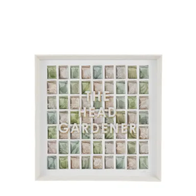 Green Seed Packet Design Wall Art with White Framed