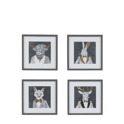 Woodland Gentry Framed Art Set of 4