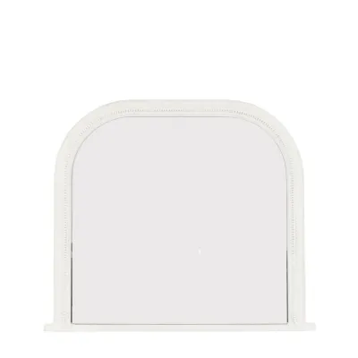 Stone Paulownia Wood Large Overmantle Mirror with Beadwork