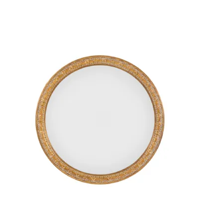 Gold Grey Leaf Wooden Round Wall Mirror 80cm